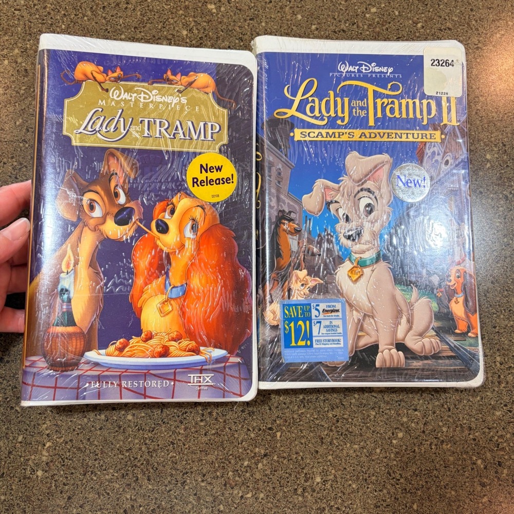 Disney Lady and the Tramp 1 & 2 VHS Set Factory Sealed Masterpiece‎ Collection